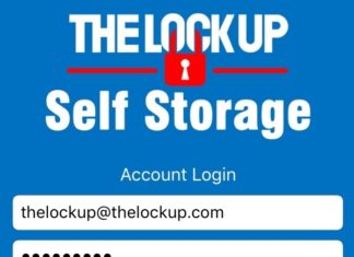 The Lock Up Self Storage App Login Screen