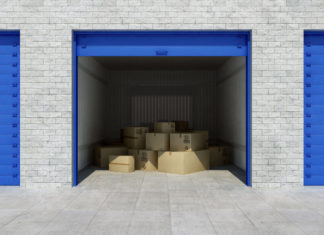 interior of generic self storage unit