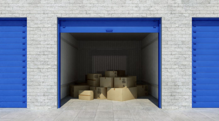 interior of generic self storage unit